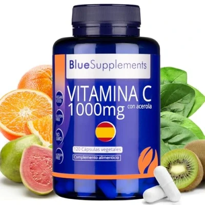 Imagen de Vitamina C 1000 mg Ácido Ascórbico 120 Cápsulas Veganas, 4 Meses de Tratamiento, 1 Toma al Día Refuerza el Sistema Inmunológico, Reduce Cansancio, Función Antioxidante