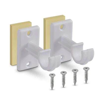 Imagen de Bestlivings Pack de 8 soportes repuesto para barras cortina hasta 12 mm diámetro en color blanco (3,5 cm), soporte café, disco.