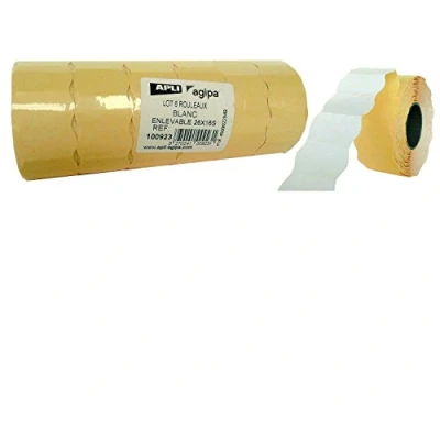 Imagen de APLI 100923 Pack de 6 rollos para etiquetadora, color blanco