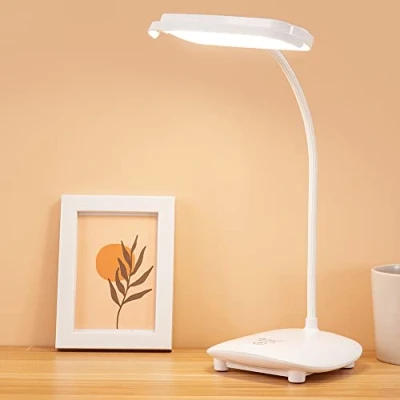 Imagen de Lámpara de lectura escritorio LED recargable inalámbrico 2 pilas 3200 mAh, luz mesa flexible cuello cisne, función memoria, para dormitorio cabecera niños estudio