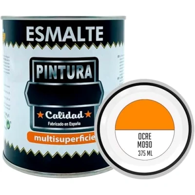 Imagen de AC Bote de Pintura Esmalte Fabricado en España Ideal para Cualquier Superficie, Madera, Plástico, Cristal o Cemento Capacidad 375 ML Ocre (M090)