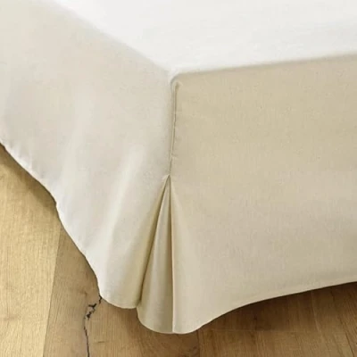 Imagen de Cubre Canape 90x200 Crudo 4 Faldas de 30 cm para Cama 90 x 200 con somier Funda Protector Fabricado en Europa