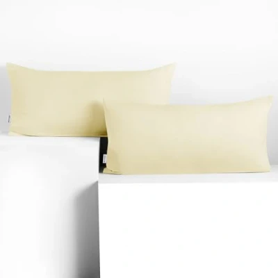 Imagen de DecoKing 2 Fundas de Almohada 40 x 80 cm, algodón, con Cremallera, Color Crema ámbar