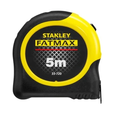 Imagen de STANLEY FATMAX Flexómetro de 5m con Revestimiento Blade Armor Classic, Cinta Métrica, Gruesa y Duradera, Gancho 3 Remaches, Caja Antideslizante, Clip al Cinturón 0 33 720