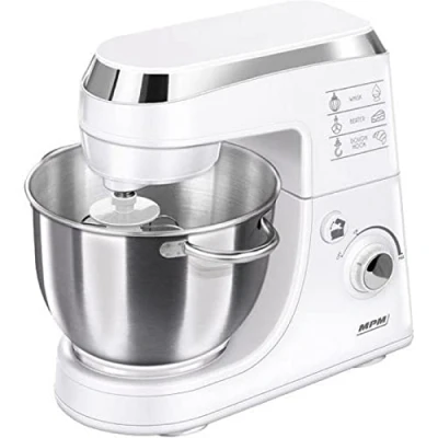 Imagen de MPM MMR 12 Batidora Amasadora Repostería Profesional, Robot Cocina Orbital, Regulador de Velocidad, 2 Boles 4,2 litros, 1000W, Blanco