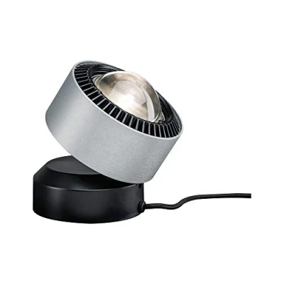 Imagen de Paulmann 79718 Luminaria de sobremesa LED Aldan incl. lámpara para mesita noche 1x3,5 W regulable, negro, aluminio, sobremesa, blanco cálido 2700 K