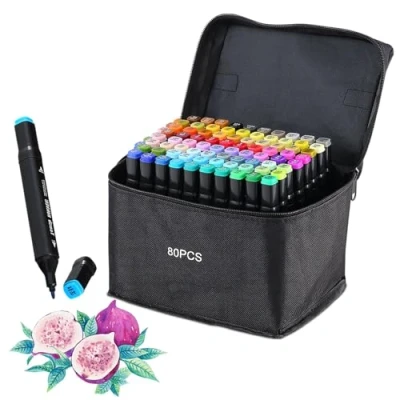 Imagen de Hibisaws 80 lápices de graffiti, rotuladores permanentes doble punta con colores y dos puntas, juego para niños, adultos, artistas, pintura, colorear, esbozar