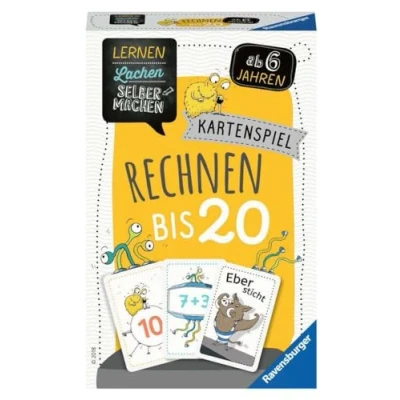 Imagen de Ravensburger 80349 Aprender a reír hazlo tú Mismo: cálculo hasta 20, Juego Infantil Partir de 6 años, Educativo para 1 5 Jugadores, Cartas, matemáticas, Negro