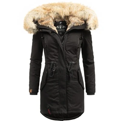 Imagen de Navahoo Bombii Parka de invierno con capucha para mujer (talla XS XXL), Negro , S