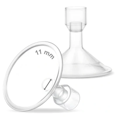 Imagen de Maymom MyFit Protectores pequeños de 11 mm, compatibles con extractor leche Medela PersonalFit, Freestyle, Harmony, Maxi, conector flexible, conexión a ancho/estrecho, 2 unidades