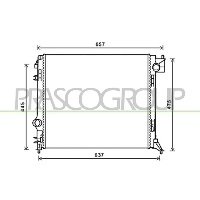 Imagen de PRASCO DS712R002 Radiador, refrigeración del motor Aluminio 540mm 470mm 26mm Aletas soldadas NISSAN: Qashqai 2