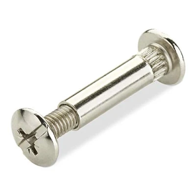 Imagen de 20 piezas SOTECH Tornillos de conexión CONNECT Ø 8 mm con rosca M6 Tornillo unión taco fijación Acero niquelado para madera 31 40 espesor
