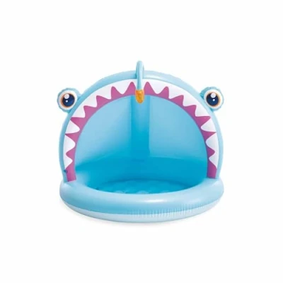 Imagen de Intex Piscina Infantil Hinchable Angler Fish, 127 x 102 86 cm, con Parasol, Suelo Acolchado, Diseño de pez abisal en 3D, Capacidad 45 L, para niños 1 3 años, Vinilo Resistente (58400)