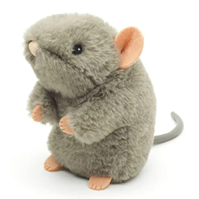 Imagen de Uni Toys Eco Line Ratón Gris de pie 100% Material Reciclado 15 cm (Altura) Peluche