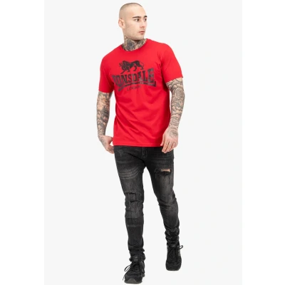 Imagen de Lonsdale Normale Passform LOGO Camiseta estampada, Hombre, Talla: Large, Red black
