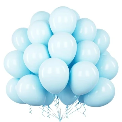 Imagen de Teselife Globos Pastel Azul, 50Piezas 12Pulgadas Azul Macarrón Látex Helio Globo Niño Hombres revelacion genero Baby Shower bautismo Cumpleaño Aniversario Boda Propuesta Compromiso Valentín Decora