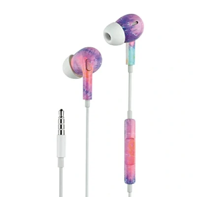 Imagen de Music Sound Auriculares Fantasy In Ear con Cable Stereo Micrófono, Control Remoto Integrado Intra Auriculaires Jack 3,5 mm Fantasia Arcoíris