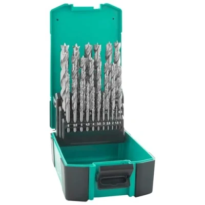 Imagen de ENT 09225 Juego de 25 brocas para madera HSS G 1 13 mm en incrementos 0,5