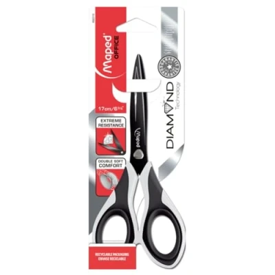 Imagen de Maped M692310 Diamond Tijera (17 cm, asimétrica), color negro y blanco