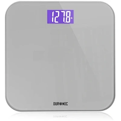Imagen de Duronic BS603 Báscula Digital de Baño Capacidad máxima 180kg Lectura Grasa Corporal Autoencendido y apagado automático Pantalla LCD Retroiluminada Diseño Ultrafino Vidrio Gris
