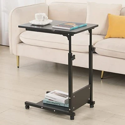 Imagen de Drumm mesa de cama para ordenador portátil, con rueda, ajustable en altura, ruedas cerradas, escritorio pie, móvil, plegable, 56,5 x 37 95 cm