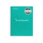 Imagen de Miquelrius Cuaderno A4 Notebook Emotions, 120 Hojas de 90 g/m², Cuadrícula 5 mm, Franjas Colores, Espiral Microperforado, Cuadriculado, Tapa Extra Rígida, 4 Taladros, Turquesa