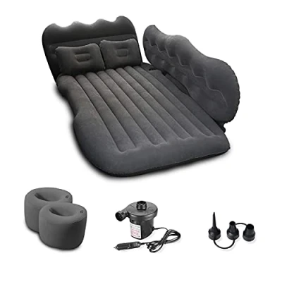 Imagen de Ergocar Colchon Coche SUV MPV Sofá Inflable Portátil Bomba de Aire Eléctrica Plegable Doble Cama Colchones para Camping Viajes al Libre, Piscina, Playa(M Negro)