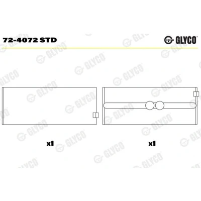 Imagen de GLYCO 72 4072 STD Cojinete de cigüeñal