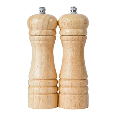 Imagen de DeroTeno Molinillo de Pimienta y Sal. cerámica duro ajustable. Madera caucho, Altura 16,5 cm