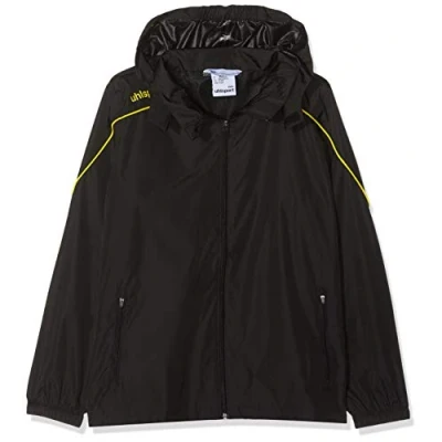 Imagen de Uhlsport Stream 22 All Weather Jacket Chaqueta con Capucha, Unisex niños, Black/Lime Yellow, 164