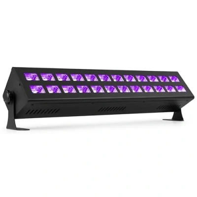 Imagen de BeamZ BUV243 Barra de Luz LED UV con Efecto Ultravioleta Blacklight DJ Party Alto Rendimiento 24 leds 3W, Control DMX, Angulo 65 grados, color negro