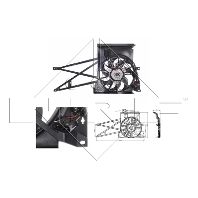 Imagen de NRF 47013 Ventilador de radiador 290 12 132 con bastidor (armazón), resistencia carga OPEL: Vectra B Berlina