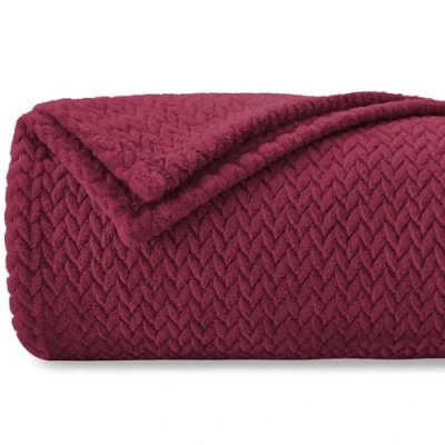 Imagen de Homebliss Mantas para Sofa 220 x 240 cm,Manta Polar Franela Extra Suave,100% Microfibra Flannel Blanket,Multiusos Plaid Cama,Cubrecama,Cubresofá,Borgoña