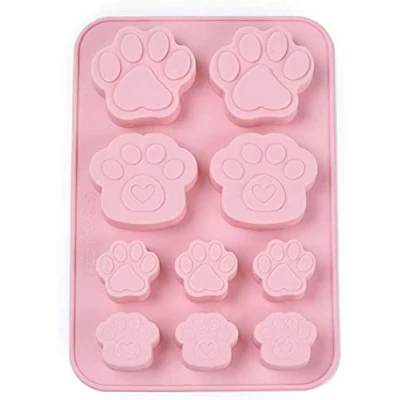 Imagen de Selecto Bake moldes para huellas de perros, molde silicona golosinas chocolate, bandeja hornear, glaseado dulces