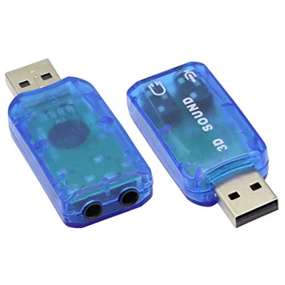 Imagen de zdyCGTime Tarjeta de Sonido estéreo USB 5.1 Externa,Adaptador Audio 2.0 a 3D Virtual Canales,Compatible con Windows y Mac, PC, computadora portátil.(Paquete 2 /Azul)