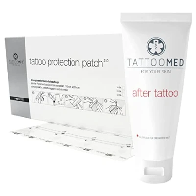 Imagen de TattooMed Tattoo After Care Starter Kit Set de Ahorro (After 100ml &amp; Protection Patch 1 x 10 Unidades)