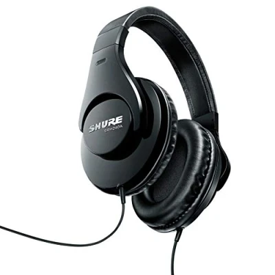 Imagen de Shure SRH240A BK EFS Auriculares de diseño cerrado, para estudio y aplicaciones profesionales, cable desmontable, almohadillas terciopelo, plegables Negro