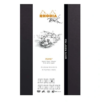 Imagen de Clairefontaine 116104C Un bloc de notas grapado rodia White Maya Pad 50 hojas extraíbles papel dibujo Uni blanco, 21 x 31, 8 cm, 120 g