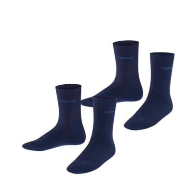 Imagen de ESPRIT Foot Logo 2 Pack K SO algodón unicolor pares, Calcetines Unisex niños, Azul (Marine 6120), 31 34