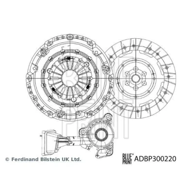Imagen de BLUE PRINT ADBP300220 Kit de Embrague tres piezas con desembrague central, grasa sintética 241mm CITROËN: C4 Picasso 2, Grand 2