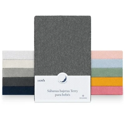 Imagen de Laleni sabana bajera cuna 60x120 de rizo sabanas certificadas OEKO TEX 120x60 sin arrugas algodon 80% invierno blanco
