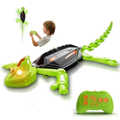 Imagen de Glückpa Recargable Camaleón Teledirigido, Gecko Teledirigido con Ojos LED, Lagarto Robot Juguetes, Regalos de Cumpleaños para Niños Niñas 3 4 5 6 7 8+ Años
