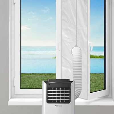 Imagen de Pro Breeze Cubierta Aislante Universal de ventanas para Aire Acondicionado Portátil y Secadora. Fácil instalar con Apertura Ajustable todo Tubo. termico 400x40cm