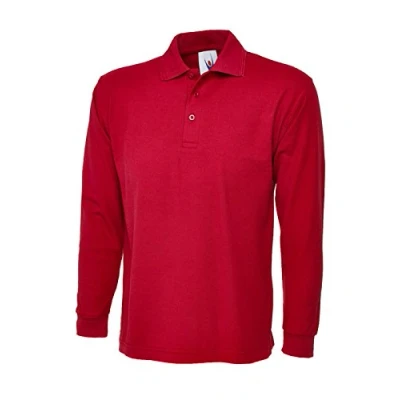 Imagen de Camiseta polo de manga larga para hombre. Ideal deportes, trabajo y ocio Rojo rosso XXXX Large