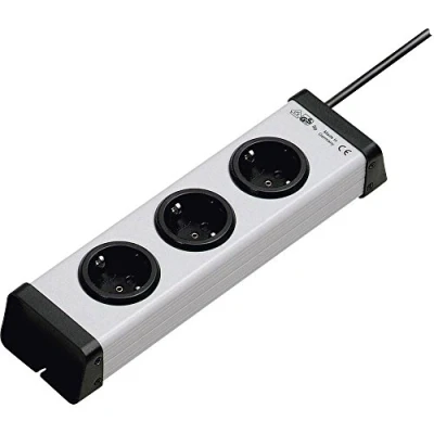 Imagen de Ehmann 0200x00032301 Regleta Universal (3 enchufes, Cable de 1,5 m), 230 V, Gris