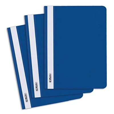 Imagen de Herlitz 975433 rápido grapadora A4 PP con tapa delantera transparente, 10 unidades), color rojo, azul A5