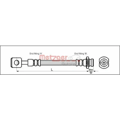 Imagen de METZGER 4110602 Latiguillos de Freno 424