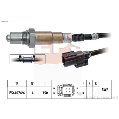 Imagen de EPS 1.998.152 Sonda lambda con material de fijación Made in Italy OE Equivalent térmico, plana, Rosca engrasada HONDA: CIVIC 8 Hatchback