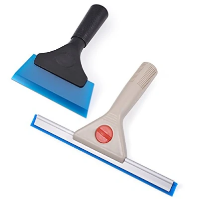 Imagen de Ehdis Rasqueta limpiacristales con Mango, Limpia Cristales, para Ventanas, Espejos y Ventanas de Coches, 5 Pulgadas e 10 Pulgadas, Azul
