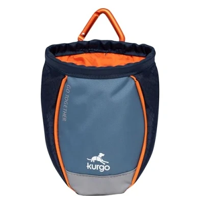 Imagen de Kurgo Go Stuff It Bolsa de Snaks para Perros, Adiestramiento Manos Libres, Suministros Macotas, Incluye Clip y Mosquetón, Azul